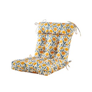 ARTPLAN Patio Chair Cushions Combined Seat and Back,Tufted Outdoor Swivel Chair Cushion with Tie,44"x20"x4"，1 Count,Floral - 1 of 4