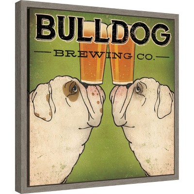 Bulldog Brewing Co. Vintage Framed Canvas Wall Art