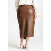 ELOQUII Women's Plus Size Wrap Front Faux Leather Midi Skirt - 4 of 4