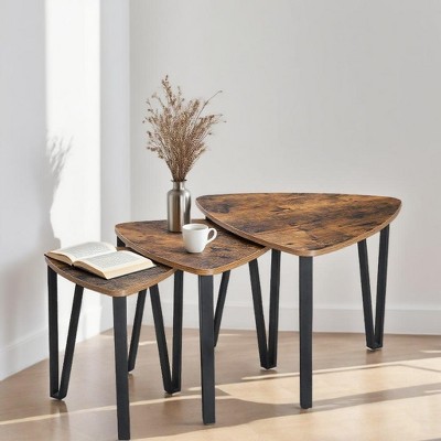 Nesting Tables Set Of 3 Triangle Coffee Table End Tables Stacking Side Nightstand Living Room