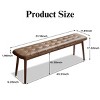 51" Leather Upholstered Dining Bench, Solid Oak Wood Table Bench for Living Room or Entryway-Baofuwish - 4 of 4