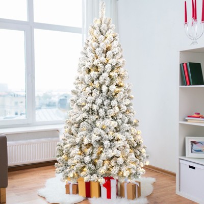 NicBex 5ft Prelit Snow Flocked Artificial Christmas Tree with 498 Branch Tips, 200 Lights and Metal Stand for Indoor