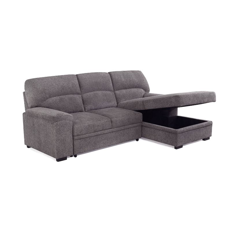 Tampa Sectional Convertible Futon Sofa Bed Ash Gray - Serta, 4 of 14