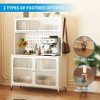Munora - White Metal Bakers Rack with Flip Door Cabinet & Pegboard - Microwave Stand with Storage for Kitchen/Pantry - 3 of 4