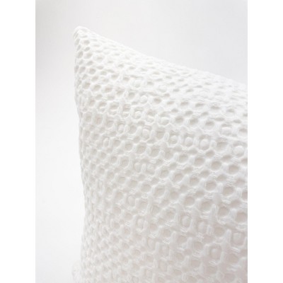 White Cotton Waffle Weave Rectangular Pillow 14x20