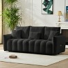 PAGED 38.1"Teddy Fabric Couch with Strong Eucalyptus Frame,Cotton Lounge Upholstered Sofa with A Pillow,Modern Sofa for Living Room - 2 of 4
