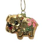 Holiday Ornament 2.0" Retro Pig Kitsch Easter Spring Flowers  -  Tree Ornaments