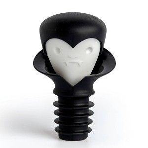 OTOTO Count Corkula Wine Stopper and Pourer Silicone Wine Accessory Black/White - 1 of 4