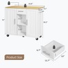 Celebalcony Rolling Kitchen Island Cart With Butcher Block Top – Portable Workstation With Storage Shelves & Locking Wheels - 2 of 3