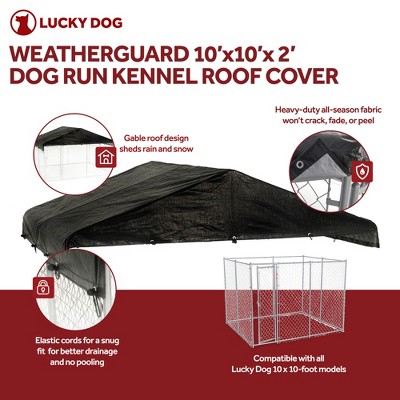 Lucky Dog 10 x 6 Foot Large Outdoor Galvanized Steel Dog Kennel with Roof Cover