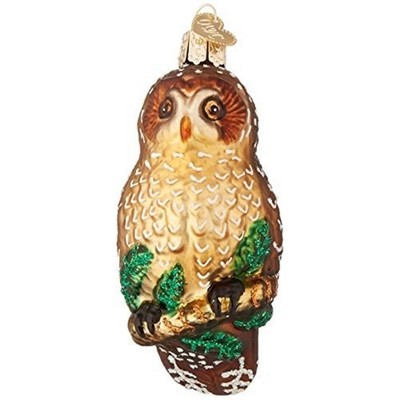 Old World Christmas Glass Blown Ornament, Spotted Owl