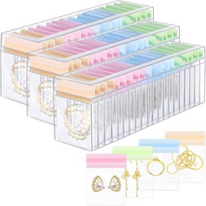 Clear Acrylic Jewelry Organizer 42 Piece Set with Anti Tarnish Bags for Rings Earrings Storage Four Color Mixture 63 - 1 of 4