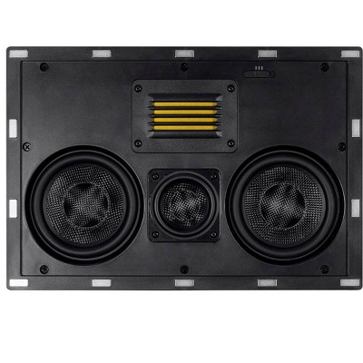 Monoprice 3-Way Carbon Fiber In-Wall Speaker Center Channel - Dual 5.25-inch (Single) With Ribbon Tweeter - Amber Series