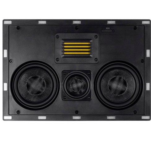 Monoprice 3-Way Carbon Fiber In-Wall Speaker Center Channel - Dual  5.25-inch (Single) With Ribbon Tweeter - Amber Series