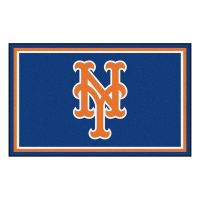 MLB New York Mets 4'x6' Plush Area Rug - Blue