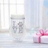 Pavilion Gift Company - Love - 12 oz Acrylic Stemless Wine Glass with Lid - Drinkware - 4 of 4