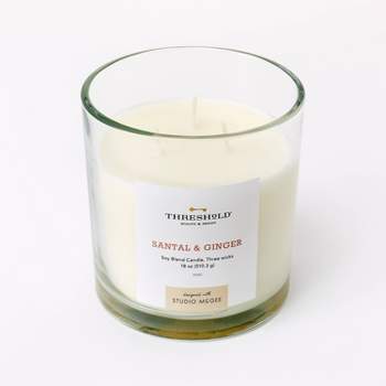  Clear Glass Santal & Ginger Candle White - Threshold™ designed with Studio McGee