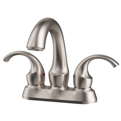 LOVMOR Bathroom Sink Faucet 3 Hole, Brushed Nickel
