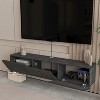 HomeStock Floating Wall TV Stand, Floating Entertainment Center, Floating TV Stand 65 inch for up to 80 inch TV and TV Stand Floating, Black - 3 of 4
