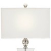 Vienna Full Spectrum Trophy 30 1/2" Tall Large Modern End Table Lamps Set of 2 Clear Crystal Off-White Shade Living Room Bedroom Bedside Nightstand - 3 of 4