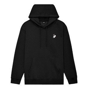 Dalix Heartly Ghost Embroidery Relaxed Hoodie Soft Fleece Sweatshirt Drawcord Fit Lounge Womens - 1 of 4