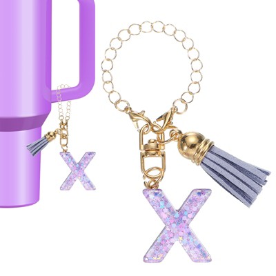 Unique Bargains Resin Lightweight Decorative Sparkling Purple Sequins Tumbler Cup Charm