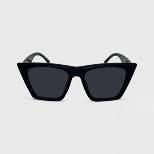 Women's Plastic Angular Solid Cateye Sunglasses - Wild Fable™ Black