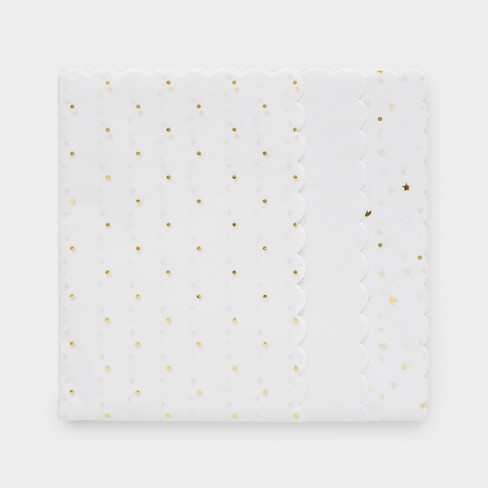 25ct Tissue Paper With Scallop White/gold - Sugar Paper™ + Target