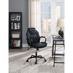 NicBex Adjustable Office Chair with Wheels and Lumbar Support,Ergonomic Computer Chair,Faux Leather Swivel Desk Chair for Adult,Student - 1 of 4