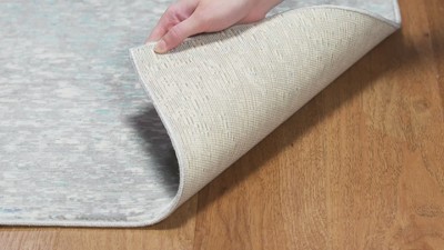 Mystique Blue and Multicolor Abstract Synthetic Area Rug