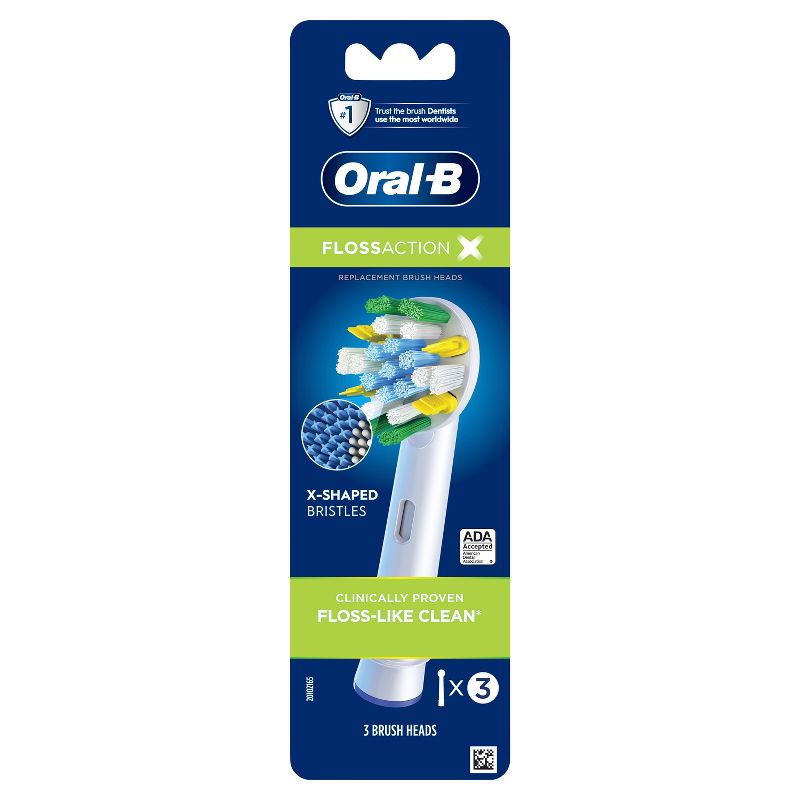 Oral-B FlossAction Electric Toothbrush Replacement Brush Heads - 3ct, 1 of 11