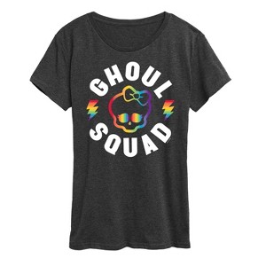 Women's Monster High Rainbow Ghoul Squad Short Sleeve Graphic T-Shirt - Heather Charcoal - 1X - 1 of 4