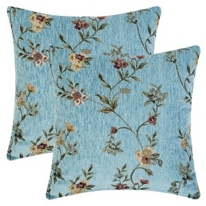 REGALWOVEN Floral Pattern Throw Pillow Covers for Farmhouse Sofa Bed Living Room Office 2 Pcs - 1 of 4