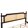 DOMETOUR King Pine wooden Bed with Rattan Headboard  and Footboard, with  Central Enhanced Bed Platform ,Espresso - 3 of 4