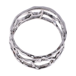 Unique Bargains Napkin Rings Simple Openwork Lines Alloy 1 Pc - 1 of 3