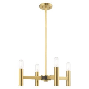 Livex Lighting Copenhagen 4 - Light Chandelier in  Satin Brass - 1 of 4