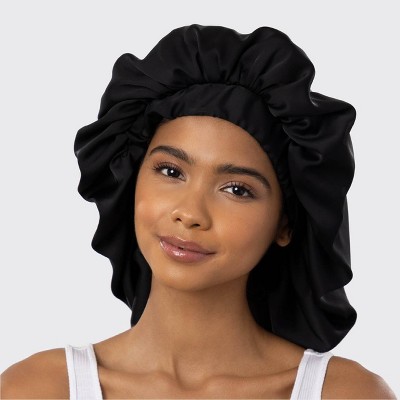 Kitsch Satin Sleep Hair Bonnet - Black - image 3