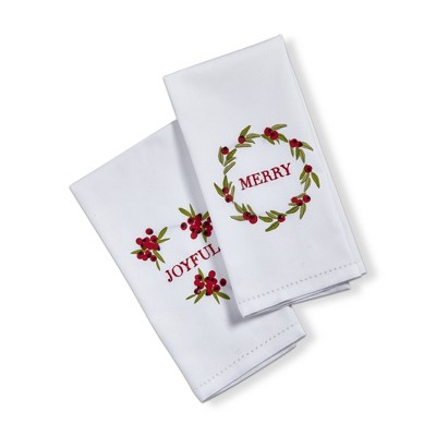 TAG Sprig Multicolor Cotton Guest Towels and Kitchen Cloth Napkins Set Machine Washable for Christmas 22 x 16 Inches