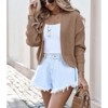 Clearlove Women's Cropped Drop Shoulder Cardigan Long Sleeve Open-Front Knit Shrug Jacket - 4 of 4