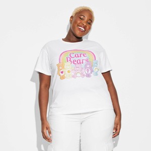 Women's Care Bears Rainbow Short Sleeve Graphic T-Shirt - White - 1 of 3
