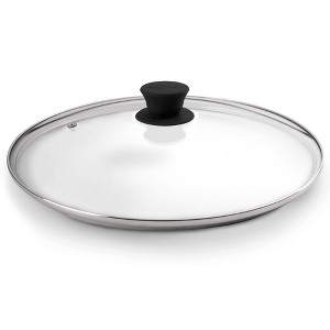 Cuisinel Glass Lid with Steam Vent - 12"-Inch, Compatible with Lodge Cast Iron Skillets - Universal Tempered Replacement Cover, Oven Safe. - 1 of 4