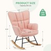 GlasFlength Seating Sets with High Backrest, Upholstered Glider Rocker, Rocking Accent Chairs, for Living Room, Nursery, Pink, 22.83"*22.8"*38.98" - 2 of 4
