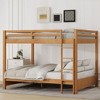 Queen Size Wood Bunk Bed with Ladder and Twin XL Size Trundle, No Box Spring Needed, White/Natural - ModernLuxe - 3 of 4