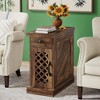 ORRD End Side Table, Brown Accent Table with Storage, Modern Nightstand or Living Room End Table - 3 of 4