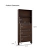 SKRAN Shoe Cabinet with 3 Flip Drawers, Entryway Cabinet with Open Shelves, Freestanding Hidden Narrow Rack with Solid Wood Legs for Hallway,Walnut - 3 of 4