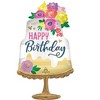 LoonBalloon Elegant Cake on Gold Stand Birthday Balloon with 4 latex balloons- Festive & Unique - 2 of 4
