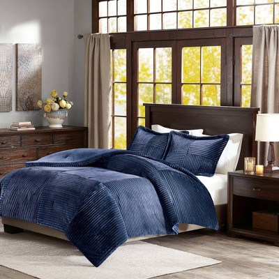 Madison Park 3pc Full/queen Williams Corduroy Plush Comforter Mini Set ...