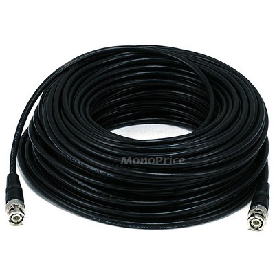Monoprice Video Cable - 100 Feet - Black | RG-58 and Transceiver Cable, 50 Ohm, 48 Percent Braided Aluminum Shielding