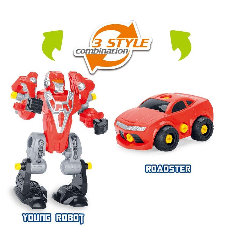 Ready! Set! Play! Link 3-In-1 Take-A-Part Robot Toy Playset, Includes Electric Play Drill (Red), 2 of 4