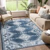 Machine Washable Area Rug Bohemian Style Area Rugs Bordered Non Slip Non Shedding Indoor MatStain Resistant Low Pile Carpet - 2 of 4